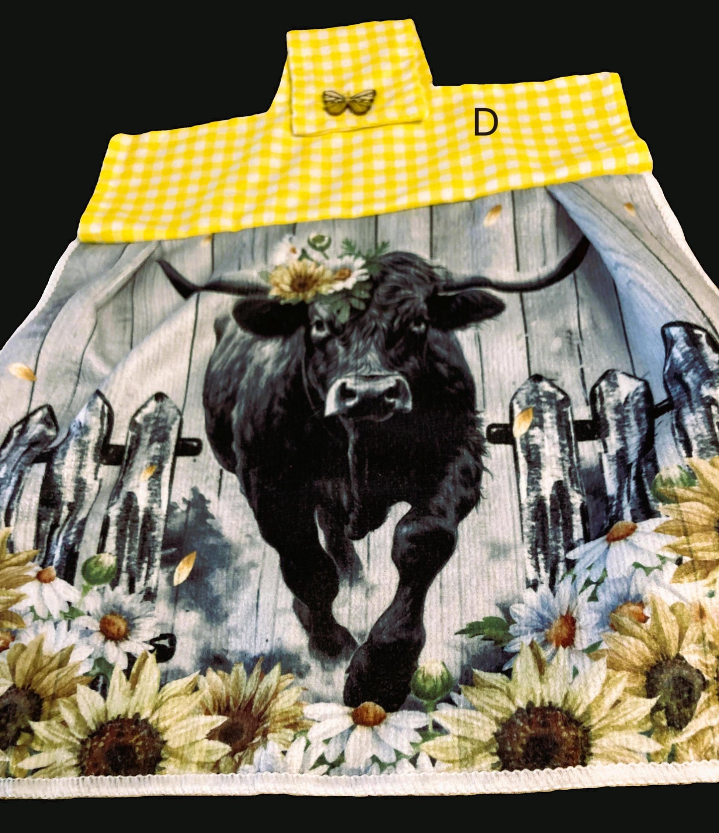 Longhorn Cattle Family Photos on hanging towels