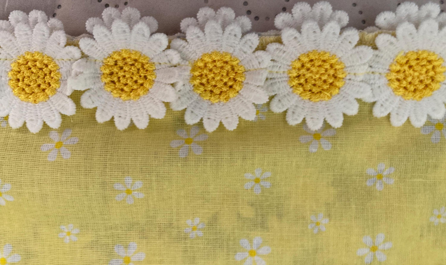 GIRLS PILLOWCASE REVERSIBLE Dress Stripes and Daisies